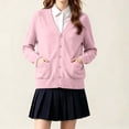 thumbnail image 4 of Girls Cardigan Sweater 2026 Fall Winter Kids School Uniforms Cotton Button Down Toddler Sweaters Tops Warm Jacket Fashion Outfits, 4 of 7