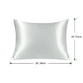 thumbnail image 5 of PiccoCasa 1 Pc 19 Momme Silk Pillowcase with Hidden Zipper Jumbo Silver, 5 of 8