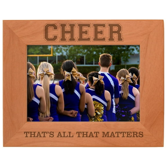 ThisWear Cheerleading Gifts Cheer All That Matters Natural Wood Engraved 5x7 Landscape Picture Frame Wood