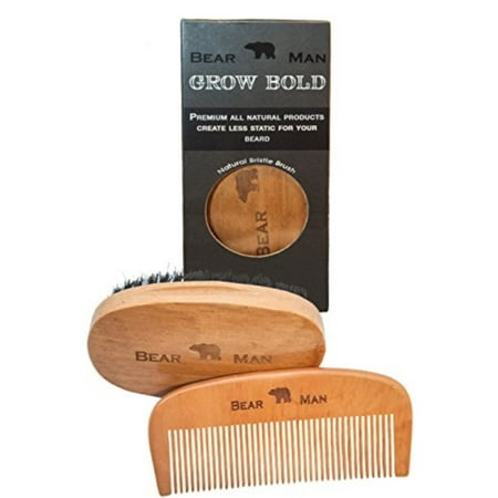 Beard Comb & Boar Bristle Brush Kit Male Grooming Gift: Natural Products Help Beard Health and Growth. Use with Bear Man Grooming Beard Oil for Best (Best Herbalife Products To Use)