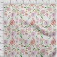 thumbnail image 3 of oneOone Silk Tabby White Fabric Flower & Leaves Watercolor Quilting Supplies Print Sewing Fabric By The Yard 42 Inch Wide, 3 of 4