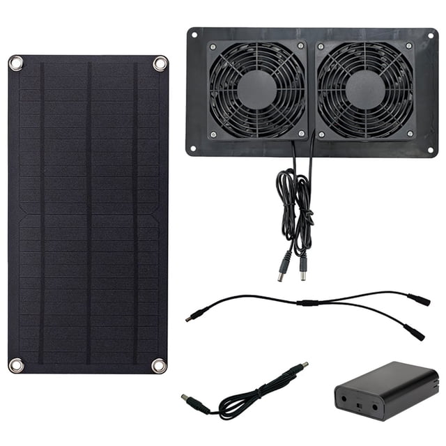 Extractor Aire Doble Ventilador Solar 10W 12V Impermeable para Casas Cobertizo RV Ndcxsfigh Rojo Verde