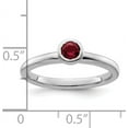 thumbnail image 5 of Solid Sterling Silver Stackable Expressions Low 4mm Round Cr. Ruby Ring - Ring Size 8.0, 5 of 8