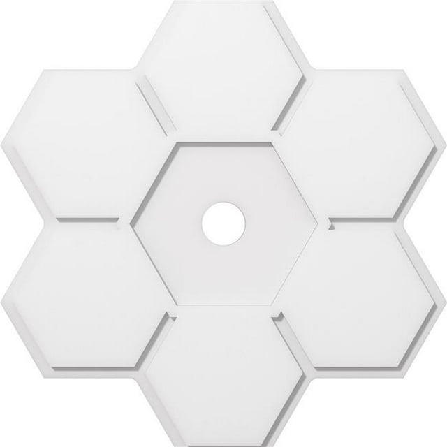 Ekena Millwork CMP32DY-03000 32 in. OD x 3 in. ID Square Daisy Architectural Grade PVC Contemporary Ceiling Medallion