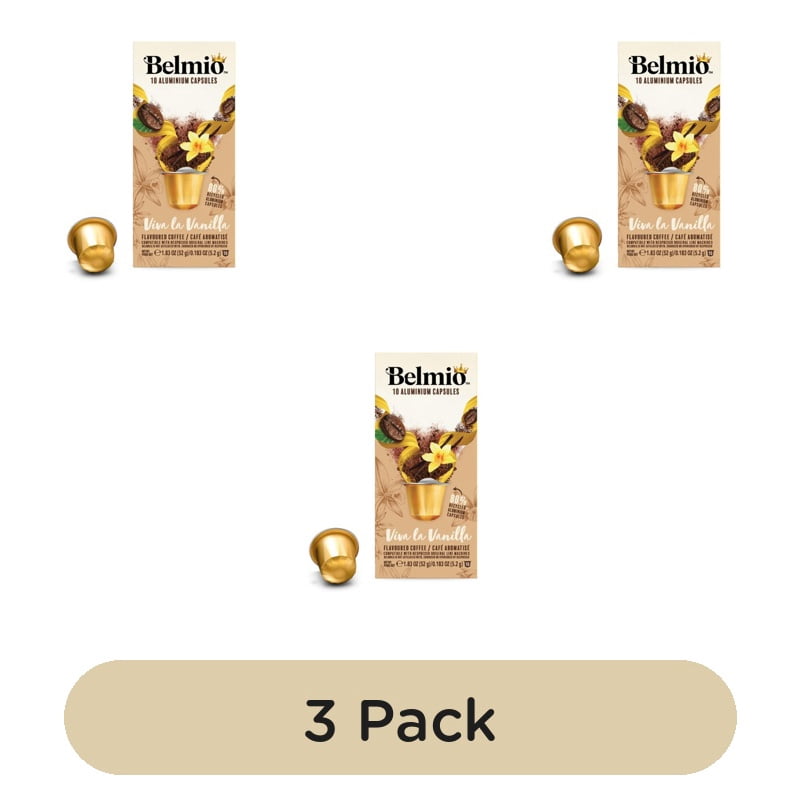Belmio Viva La Vanilla Nespresso Original compatible Aluminium Coffee Pods, 10 pods per pack, British Import (Pack of 3)