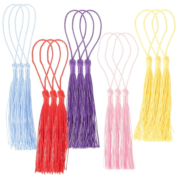 TABLZONE Assorted Tassel Bookmarks with Soft Fringe Trim, Decorative Book Markers for Journals, Scrapbooking and