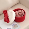 thumbnail image 3 of Christmas Red Woven Storage Basket Hand Woven Rope Bow Handle Candy Apples Snack Sundries Storage Box Holiday Desktop Decoration, 3 of 5