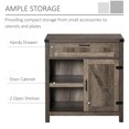 thumbnail image 4 of HOMCOM Armoire de Rangement Porte de Grange Rustique Buffet Bahut de Style Ferme Moderne, 4 of 10