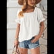 thumbnail image 5 of Tops de Verano para Mujer, Cuello Cuadrado, Elegantes, Informales, con Lunares, Mangas con Volantes, Camisetas Bonitas, Ropa de Moda M, 5 of 9