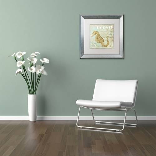 Trademark Fine Art "Turquoise Beach III" Canvas Art by Color Bakery White Matte, Silver Frame