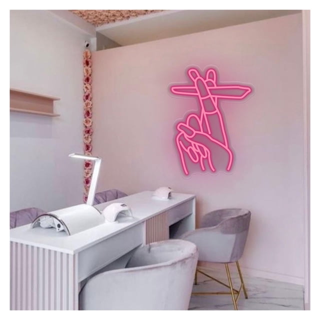 Letrero De Neón Para Decoración De Uñas, Ideal Para Salón De Belleza, Decoración De Pared Del Hogar, Con Luz Regulable De 38cmx50cm