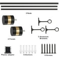 thumbnail image 6 of 1Inch Diameter Single Curtain Rods with Decorative Finials 72-144inch, Matte Black, 6 of 14