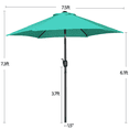 thumbnail image 6 of Renwick 7.5ft Patio Market Umbrella with 6 Ribs Push-button Canopy Tilt, Turquoise, 6 of 7
