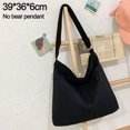 thumbnail image 2 of Bolso de color liso Bolso de ocio para mujer Bolso de hombro de gran capacidad Bolso mensajero de literaturanegro, 2 of 5