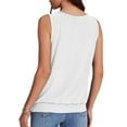 thumbnail image 2 of Alkepwun Tank Top for Women Eyelet Keyhole V Neck Sleeveless Shirt Summer Casual Business Work Shirt Cute Blouse Tops Banded Bottom, 2 of 6