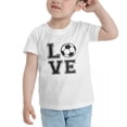 thumbnail image 3 of Soccer Love Cute Toddler T-Shirts for Boys Girls (White, Youth M), 3 of 5