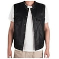 thumbnail image 2 of Men's Retro Leather Vest, V-neck, with Pockets, for Daily and Party, 2 of 7