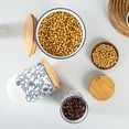 thumbnail image 4 of Canisters Sets for Kitchen - Ceramic Kitchen Containers for Countertop with Airtight Wood Lids - Flour and Sugar Containers for Coffee Tea Spice Beans Cookie Jars - Blue Set of 3, 4 of 7