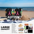 thumbnail image 5 of Naloa I Love My Autism Large Capacity Beach Bag, Waterproof Sandproof Beach Swim Pool Bag Tote Bag for Women, 5 of 7