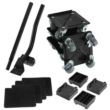 BEAMNOVA Furniture Mover Sliders Dolly & Lifter Tool Set, 1000lbs Load Heavy Furniture Transport Moving Tools with 360° Rotation Wheels (Black, Metal)