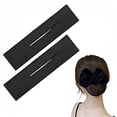 thumbnail image 3 of Hacer moños de donut fáciles de hacer: 2 piezas para el cabello de mujer - Hacer moños reutilizables para peinado Moldeador de moños con pinza de tela para el cabello, 3 of 5