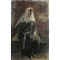thumbnail image 2 of Jozef Israëls 13x18 Gold Ornate Wood Frame and Double Matted Museum Art Print Titled - Sitting Woman, Probably Michal (1899), 2 of 4
