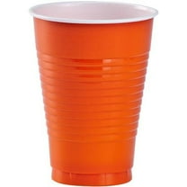 EcoQuality 12oz Orange Plastic Cup - Disposable Clear Plastic Cups - Eco-friendly Cold Cups for Home, Office, Events, Wedding, Parties (240)