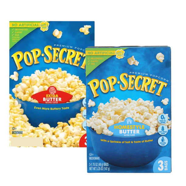 Pop Secret Microwavable Popcorn, Extra Butter and Homestyle Butter