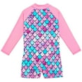 thumbnail image 2 of 4-12Y Girls Long Sleeve Rashguard One-Piece Swimsuit Beach Surfing Bathing Suit Swimwear, 2 of 8