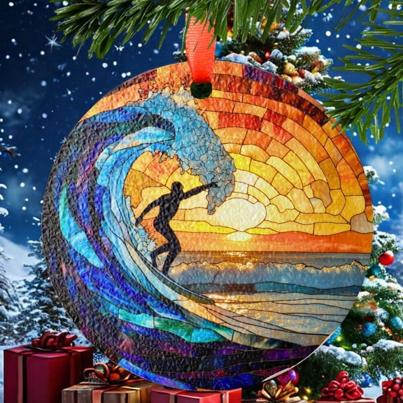 Beach15 Christmas Ornament, Ceramic/Acrylic Ornament, Special Keepsake for Mother, Valentine Ornament Gift, Seasonal Festival Keepsake, Collectible 2025