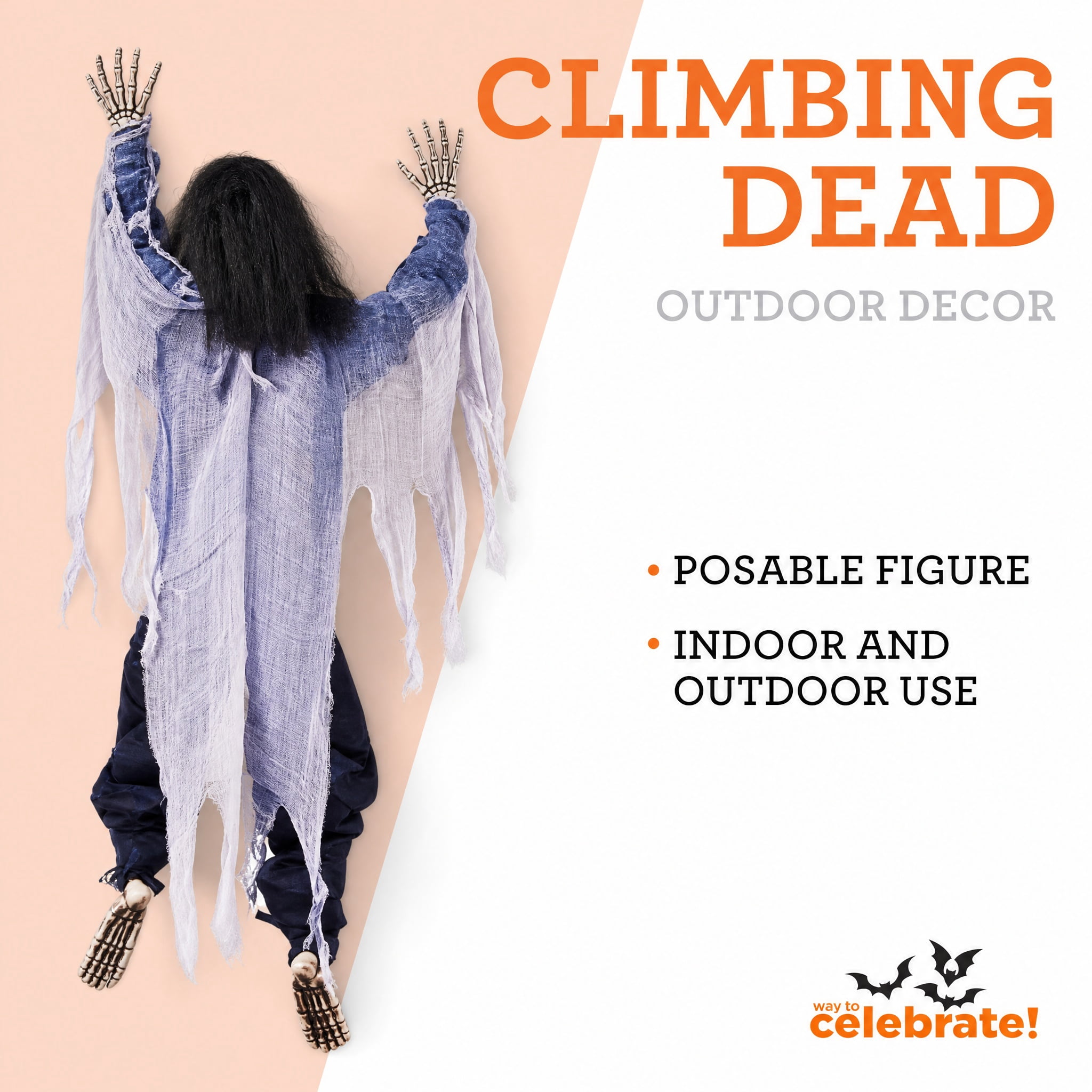 Climbing Dead Decoration, Black, 5', Halloween by Way To Celebrate