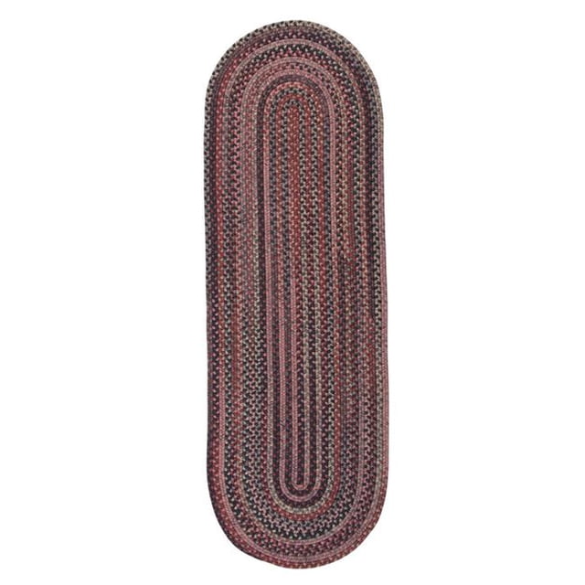 Colonial Mills Rug BA40R030X180 2 ft. 6 in. x 15 ft. Braided Wool Runner Sunset Red