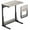 Light Ivory, variant on 24" Folding C Shaped End Table, Small Sofa Side Laptop Desk, Couch TV Tray Table for Living Room, Bedroom, Gray