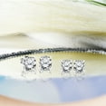 thumbnail image 4 of JeenMata 2 Carat Cushion Cut Moissanite Solitaire Stud Earrings In 18K White Gold Plating Over Silver, 4 of 9