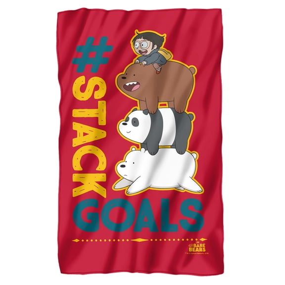 We Bare Bears Stack Goals Fleece Blanket 36' x 58'