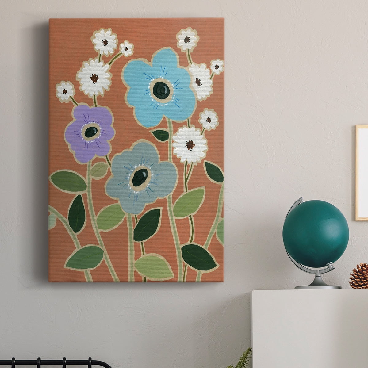 Woodblock Floral IV Premium Gallery Wrapped Canvas - Ready to Hang