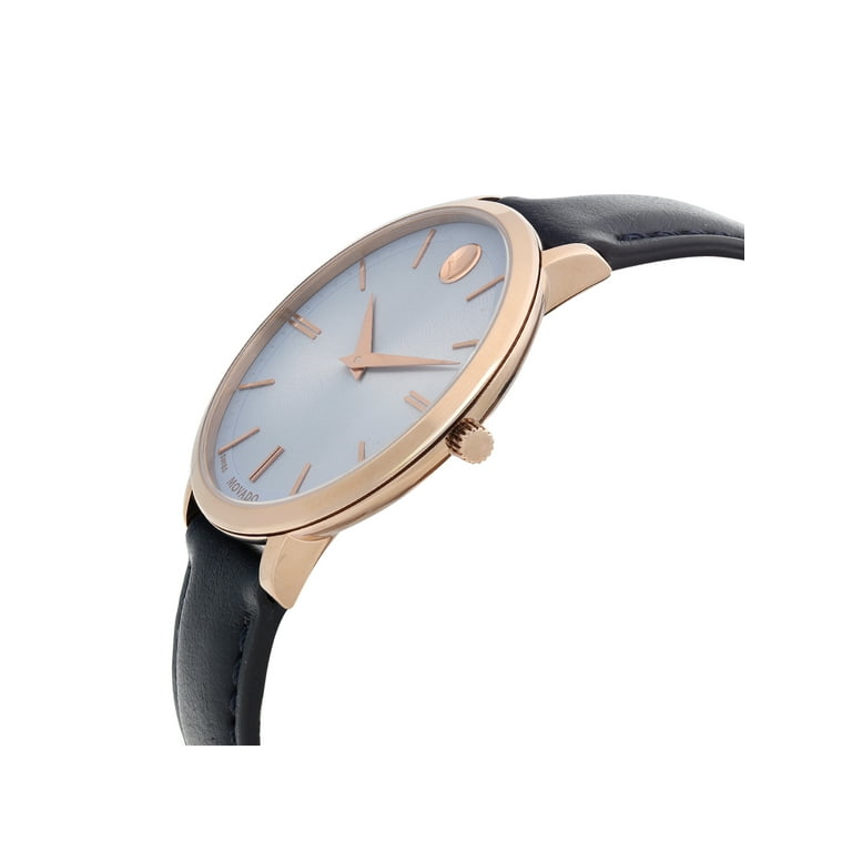 Movado Ultra Slim 35mm Steel Gold Tone Pastel Blue Dial Ladies Watch 0607402 Walmart