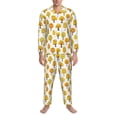thumbnail image 3 of Naloa Qutumn Tree Men’s Pajamas Set - Long Sleeve Button Down Sleep Shirt and Pajama Bottoms Sleepwear Set-X-Large, 3 of 7