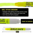 thumbnail image 3 of US Office Supply 6 Pack of Yellow Bible Safe Gel Highlighters - Bright Neon Fluorescent Yellow Color Markers, Highlight On Any Paper - Won't Bleed, Fade or Smear - Twist-Up Design, Study Guide, 3 of 3