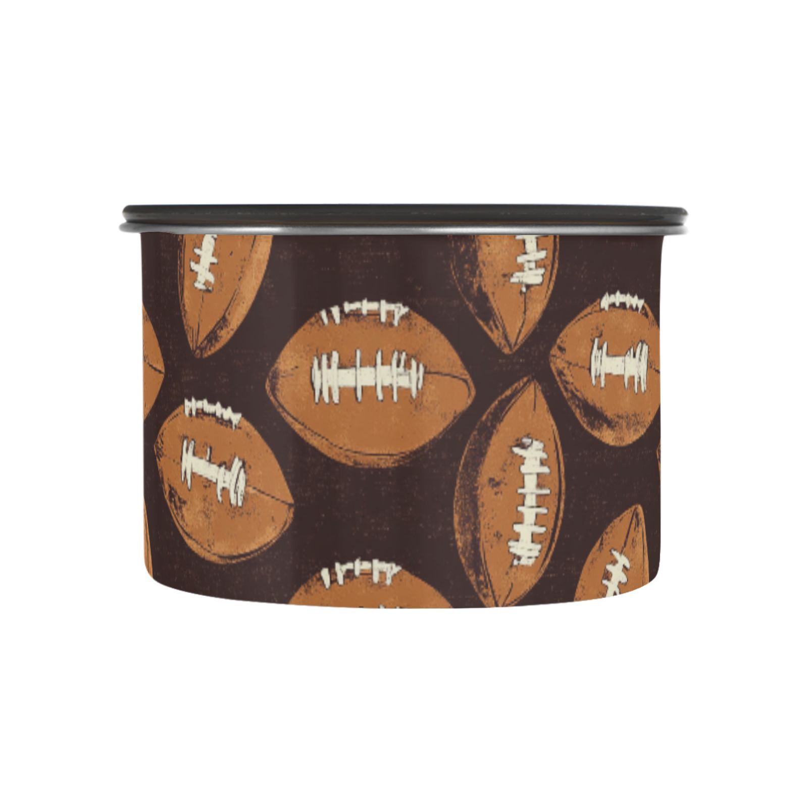 Brown Football Airtight Coffee Bean Canister 30oz Food Storage Containers with Lids For Gournd, Tea, Sugar, Flour, Rice, Cereal, Candy Cookie Jar