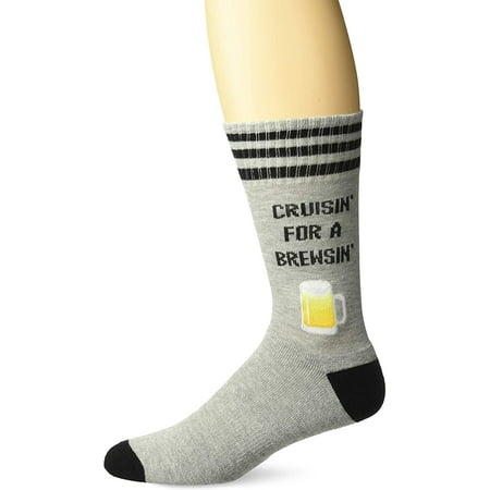 Hot Sox Mens Cruising for a Brewsin Crew Socks, Mens Shoe Size 6-12.5