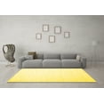 thumbnail image 3 of Ahgly Company Machine Washable Indoor Square Solid Yellow Modern Area Rugs, 3' Square, 3 of 4