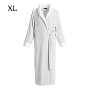 Ruiboury Warm Plush Bathrobe Women Winter Soft Plush Bathrobe Nightgown Sleeping Robe Men Nightdress, XL
