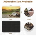thumbnail image 2 of Coffee Mat for Countertops, Coffee Cup Wooden Sunrise Cafe Dish Drying Mat 2 Pcs for Kitchen Coffee Bar Accessories, Fit Under Coffee Maker Espresso Machine Dish Rack Hide Stain Rubber 12x19in, 2 of 6