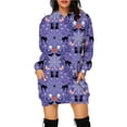 thumbnail image 3 of Halloween Print Long Hoodie With Pockets Sweater Long Sleeve Clothes Women, 3 of 9