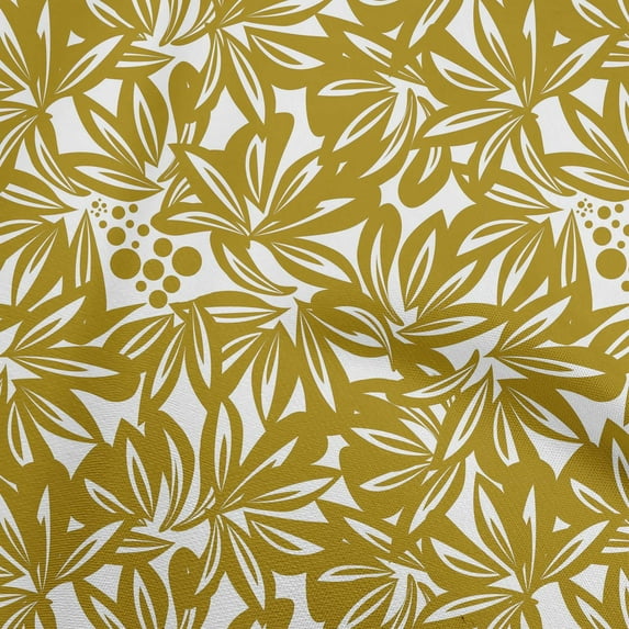 oneOone Polyester Lycra Dark Mustard Fabric Floral & Quilting Supplies Print Sewing Fabric By The Yard 56 Inch Wide