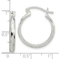 thumbnail image 2 of 925 Sterling Silver Polished Textured Hoop Earrings 24.25x21.5mm Wide 2.5mm Thick Hoop Earring for Women, 2 of 2