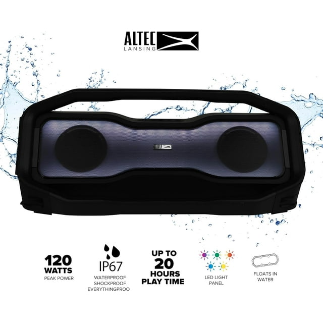 bocina altec lasing resistente al agua inalámbricos Bluetooth , batería de 20 horas ,120 Watts
