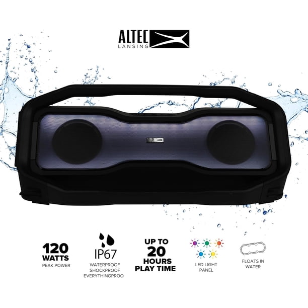 bocina altec lasing resistente al agua inalámbricos Bluetooth , batería de 20 horas ,120 Watts