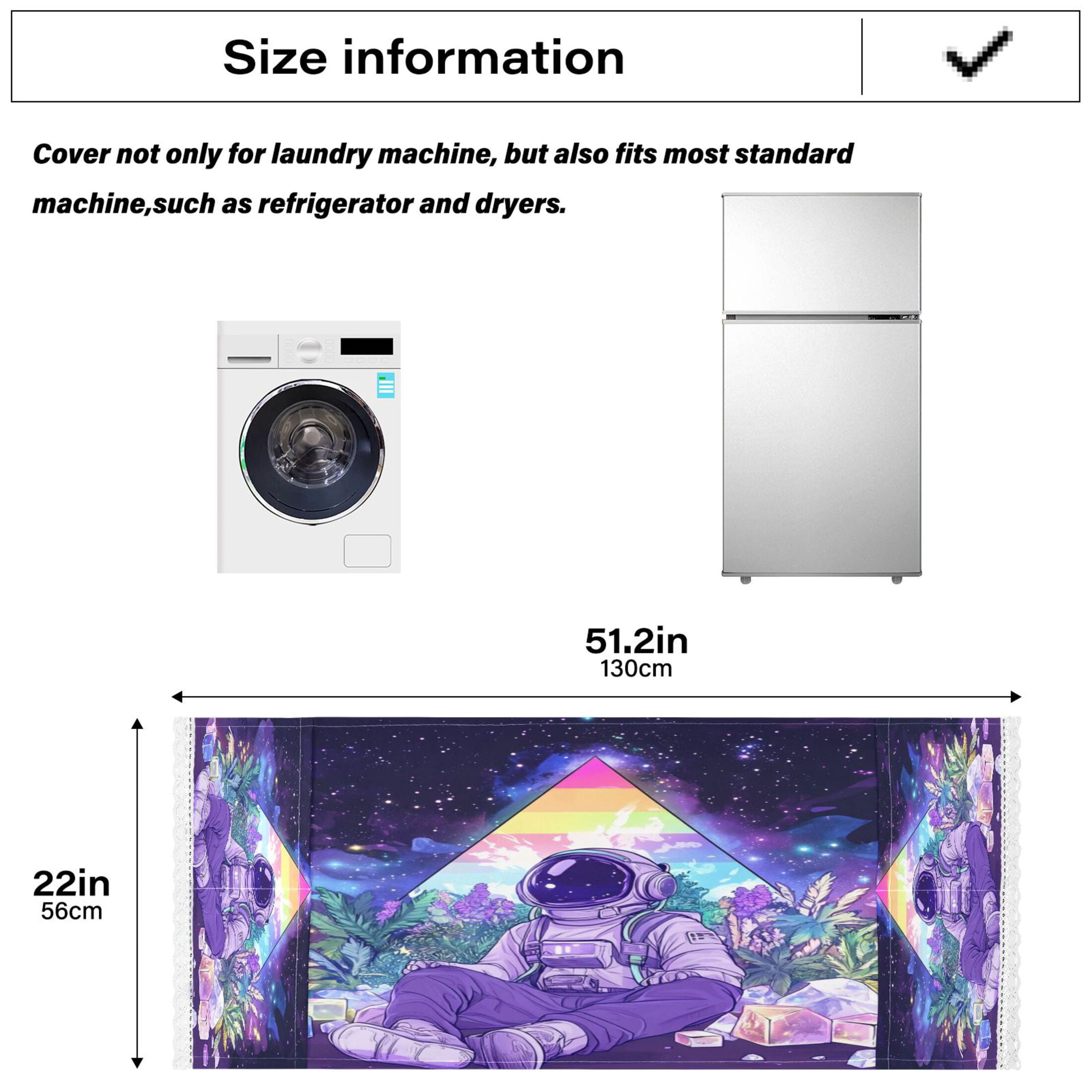 WOBOGO Astronauts Sitting in The Universe Garden Washing Machine Cloth Dryer Refrigerator Top Cover Protective Non-Slip Mat For Kitchen Laundry
